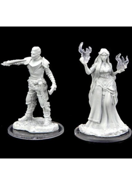 Critical Role Unpainted Miniatures: Turst Militia Swordsman & Lyrengorn Holy Priest